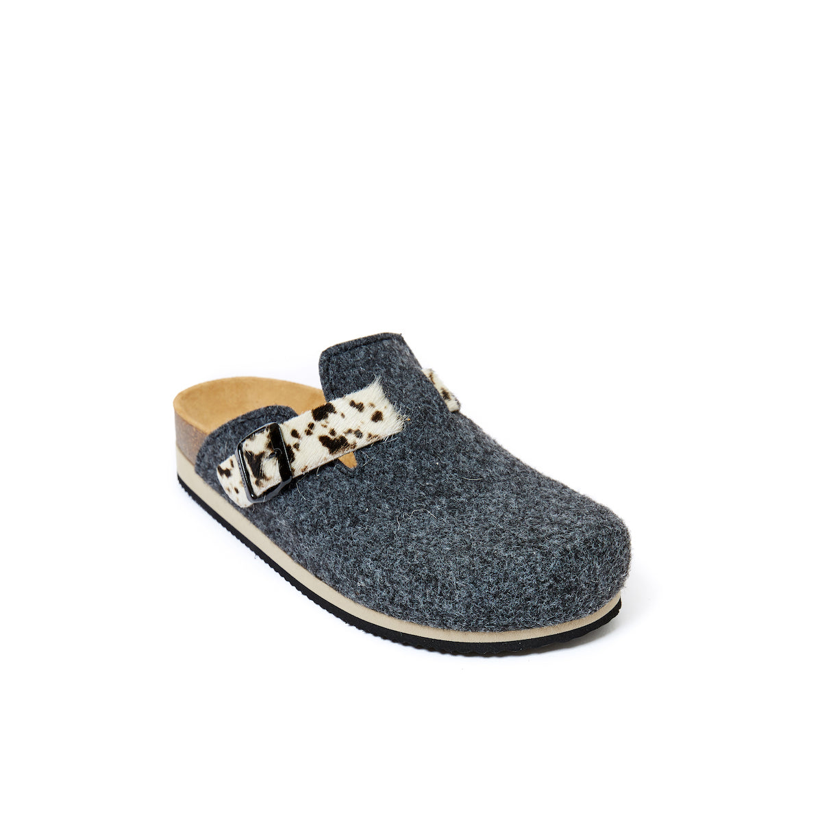 Zuecos Noe Black Grey & Dalmatian Tan - Mujer