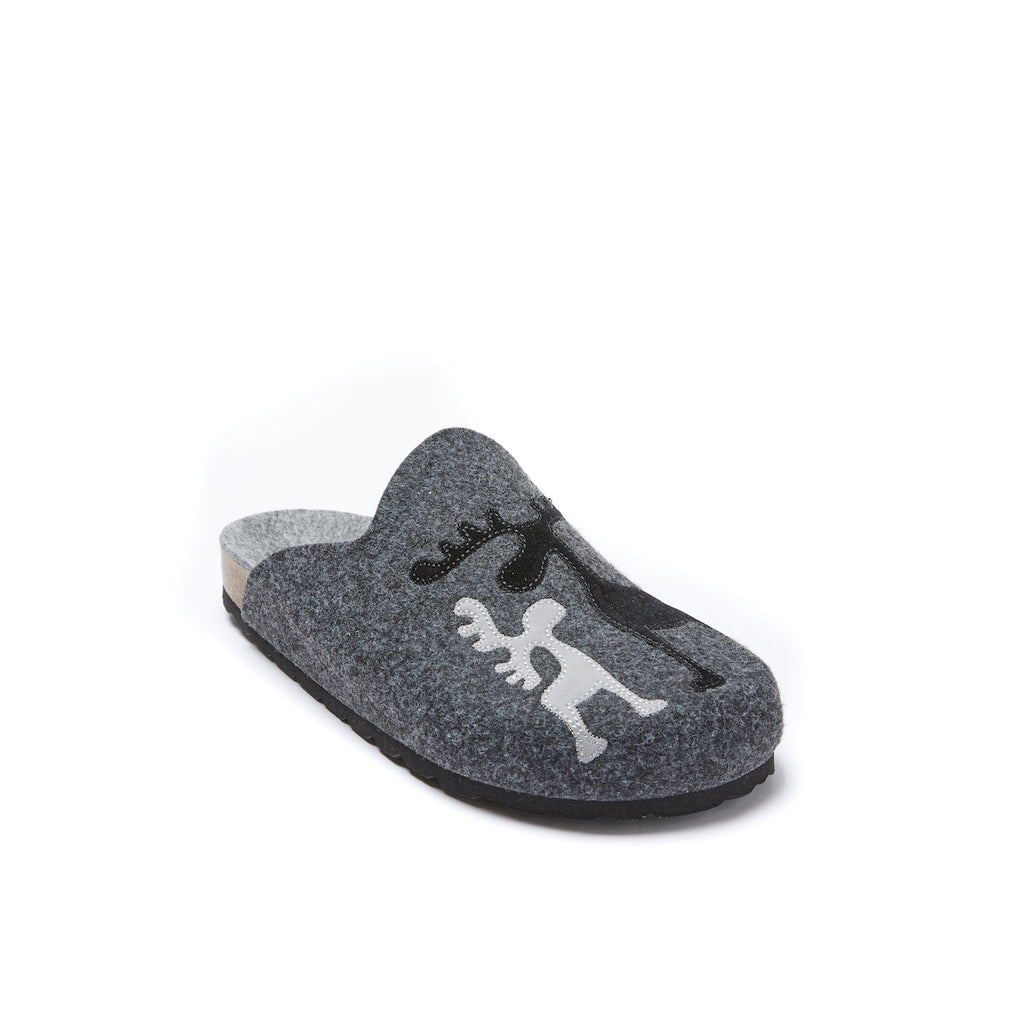 Pantoufles Angel Reindeer Noir Gris - Mixte