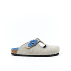 Pantuflas Flor Marrón Claro - Mujer