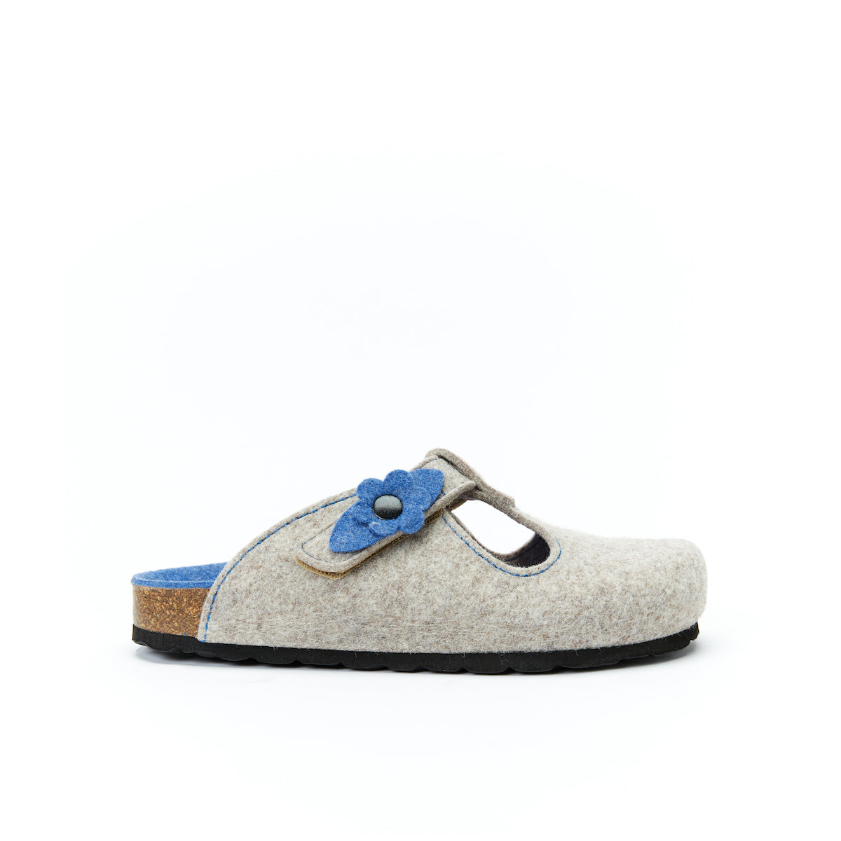 Pantuflas Flor Marrón Claro - Mujer
