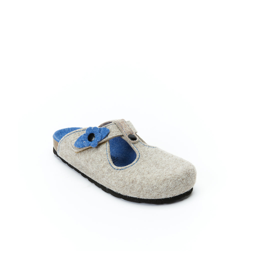 Pantuflas Flor Marrón Claro - Mujer