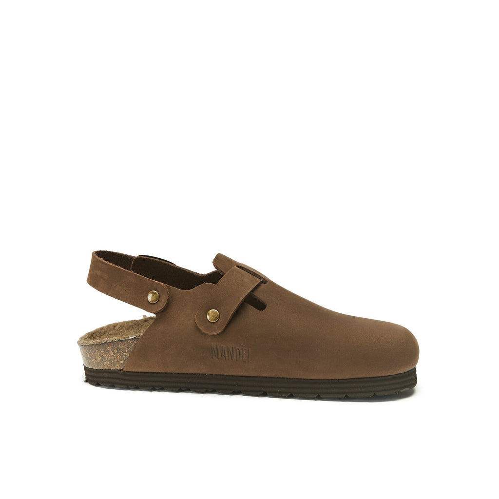 Oscar Nubuck Dark Brown Clogs - Men