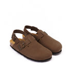 Zuecos Oscar Nubuck Negro Marrón - Mujer