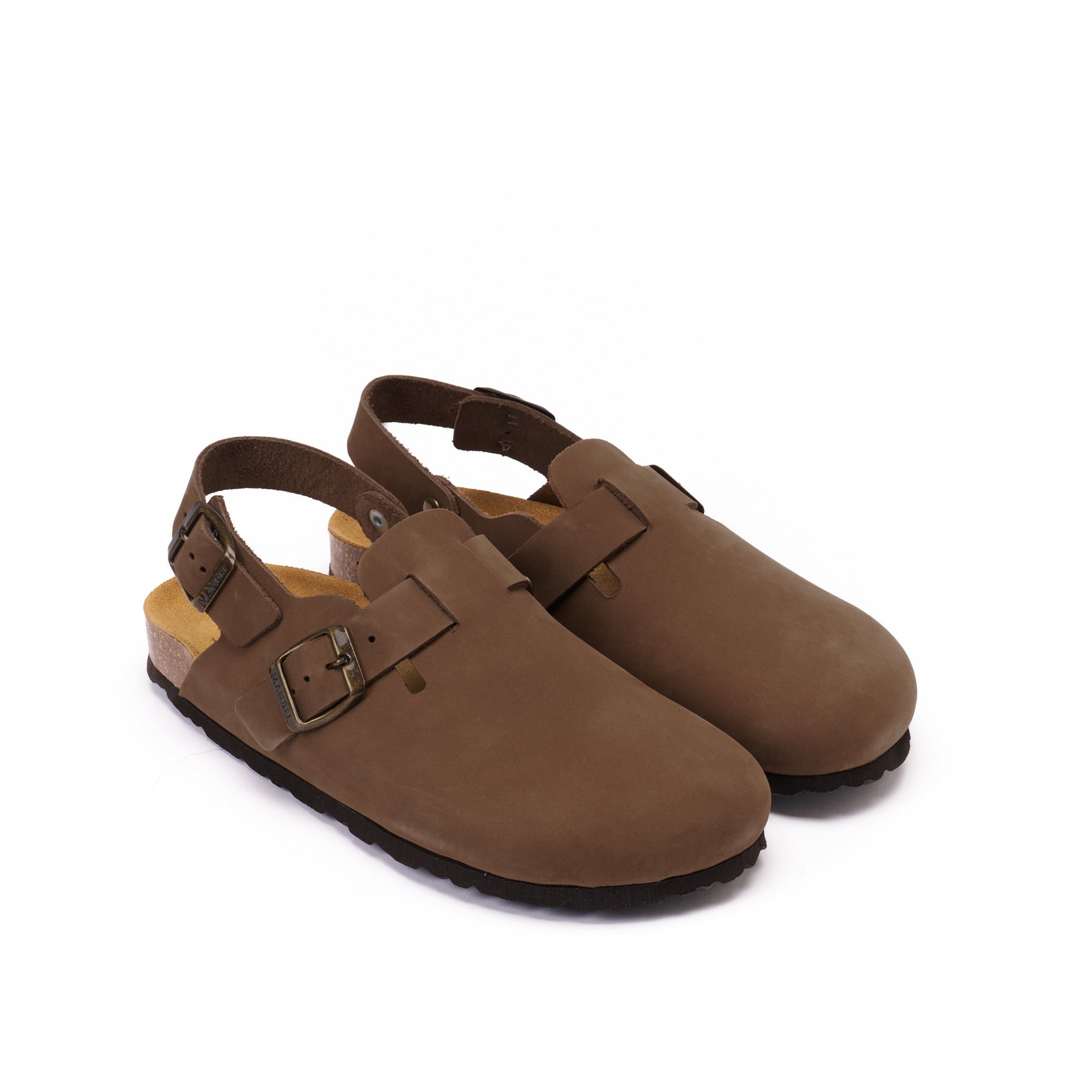 Zuecos Oscar Nubuck Negro Marrón - Mujer