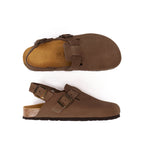 Zuecos Oscar Nubuck Negro Marrón - Mujer
