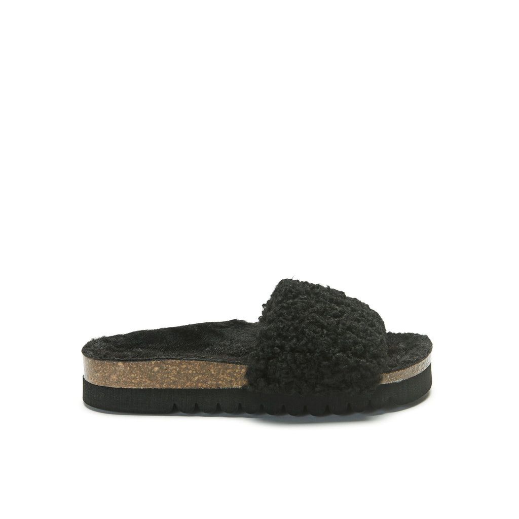 Laia Teddy Sandalen Zwart - Dames