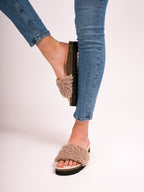 Laia Teddy Taupe Sandals - Women's