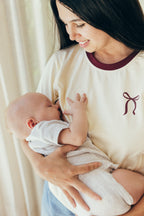 T-Shirt D'Allaitement Bicolore Noeud