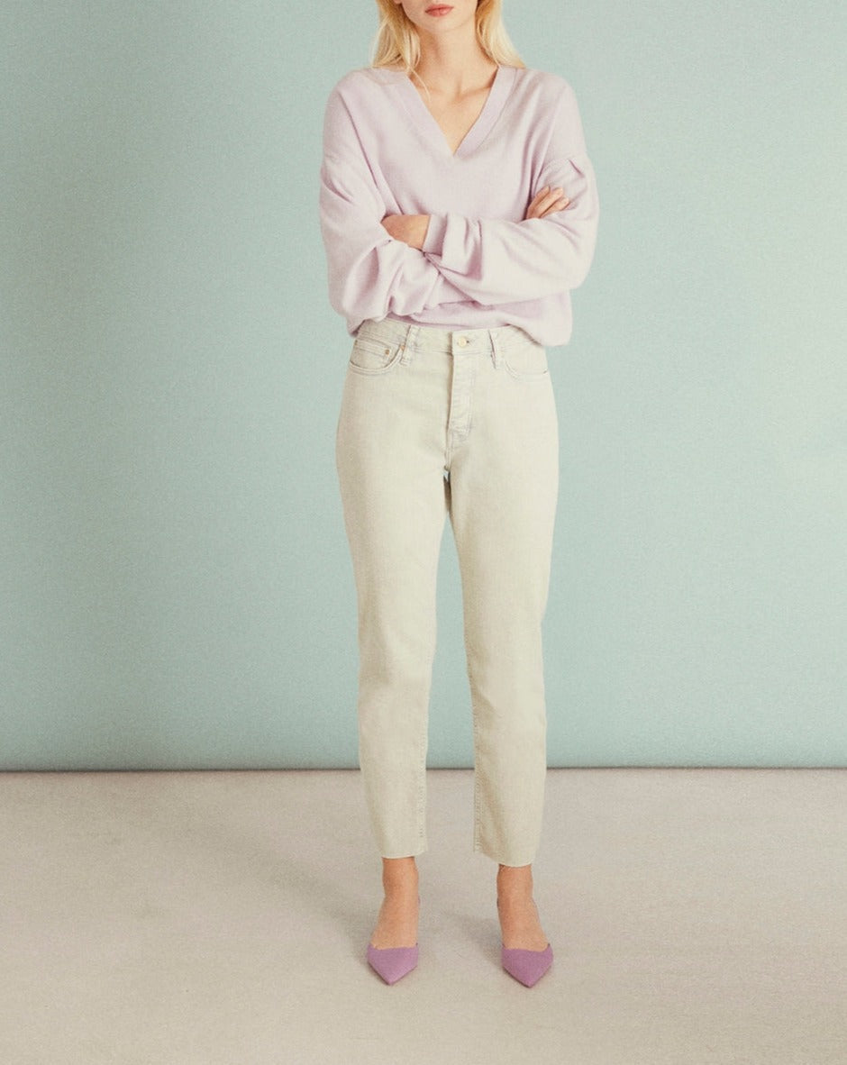 Highwaist Milo Color Pants - Milky Green - Women's