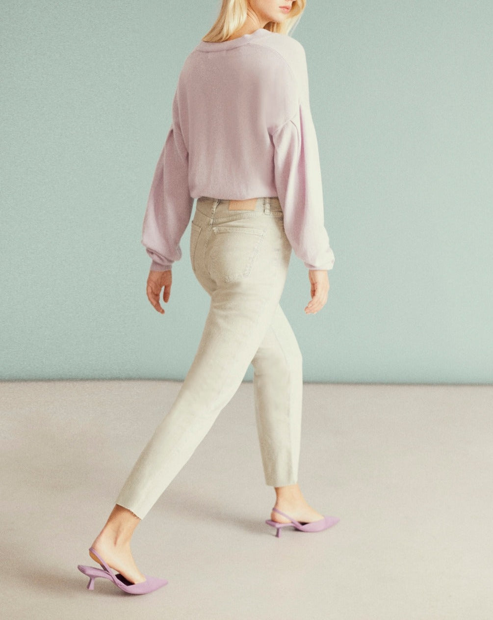 Highwaist Milo Color Pants - Milky Green - Women's