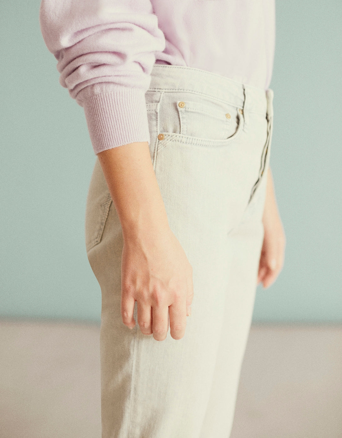 Highwaist Milo Color Pants - Milky Green - Women's