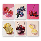 Mini pintura por números 15x20cm (6 piezas) - Frutas Disco
