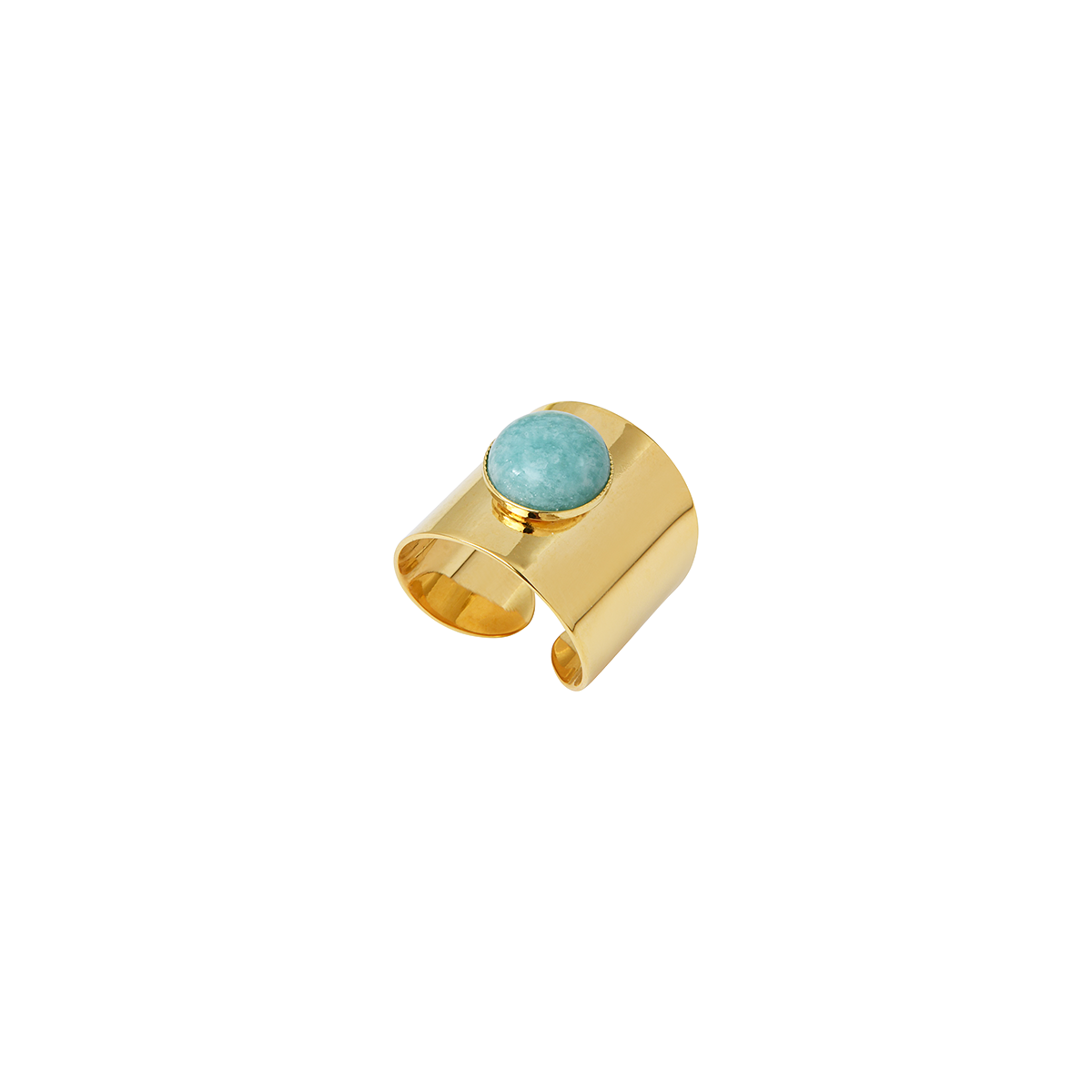 Bague Dorée Minimal Amazonite