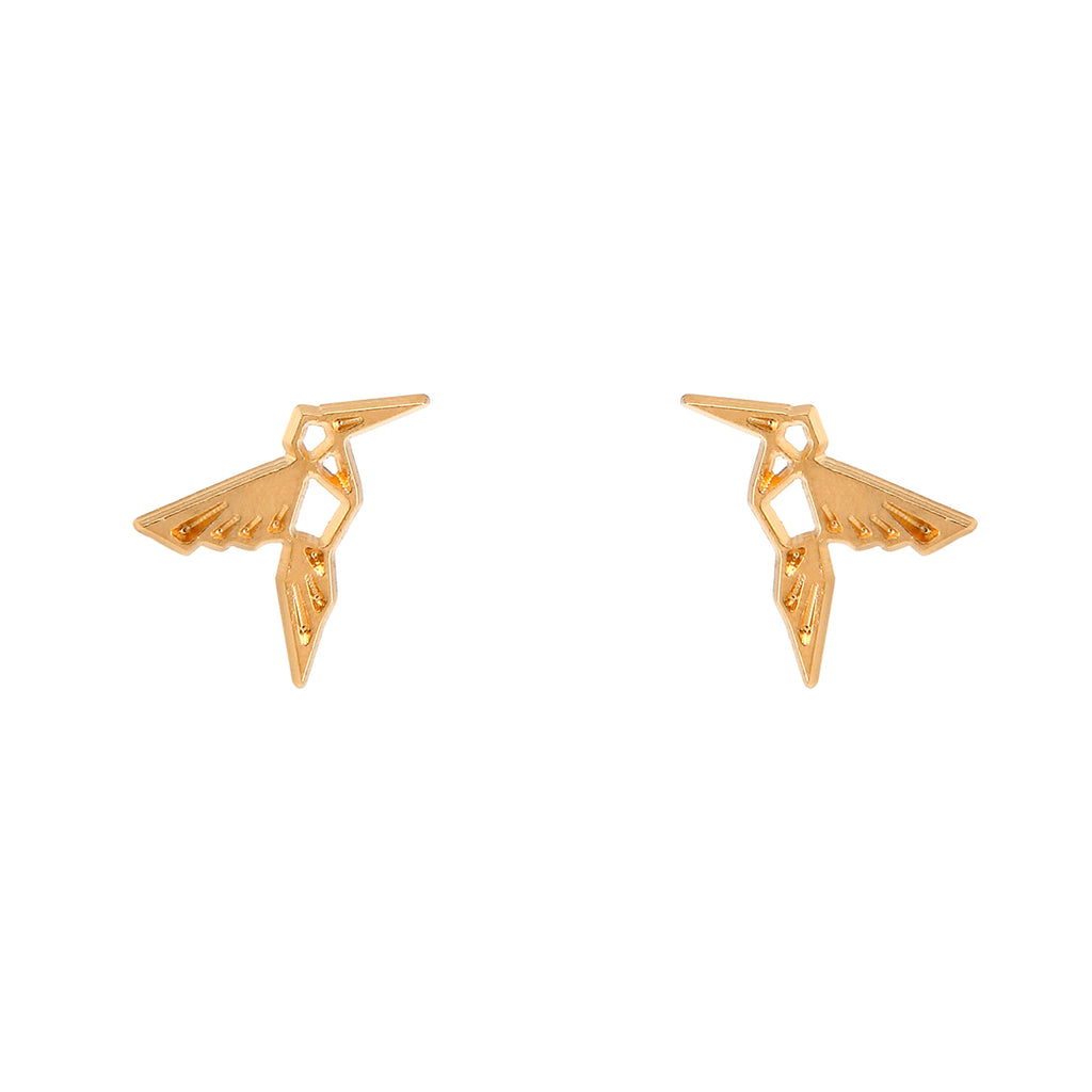 Pendientes Mini Colibrí Dorado