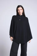 Poncho con botones dorados Miranda - Negro - Mujer
