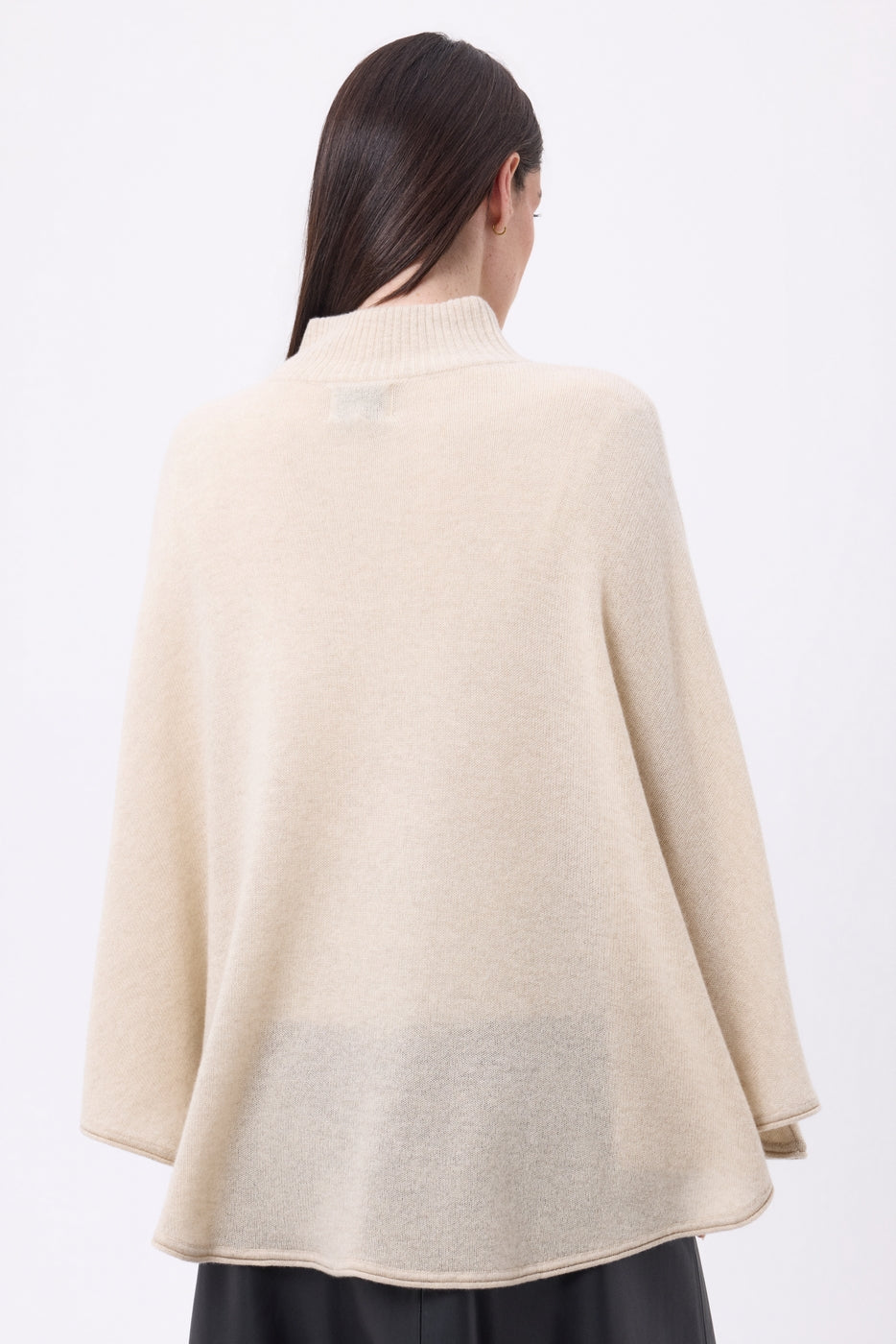 Poncho Cape Boutons Dores Miranda - Beige Creme - Femme