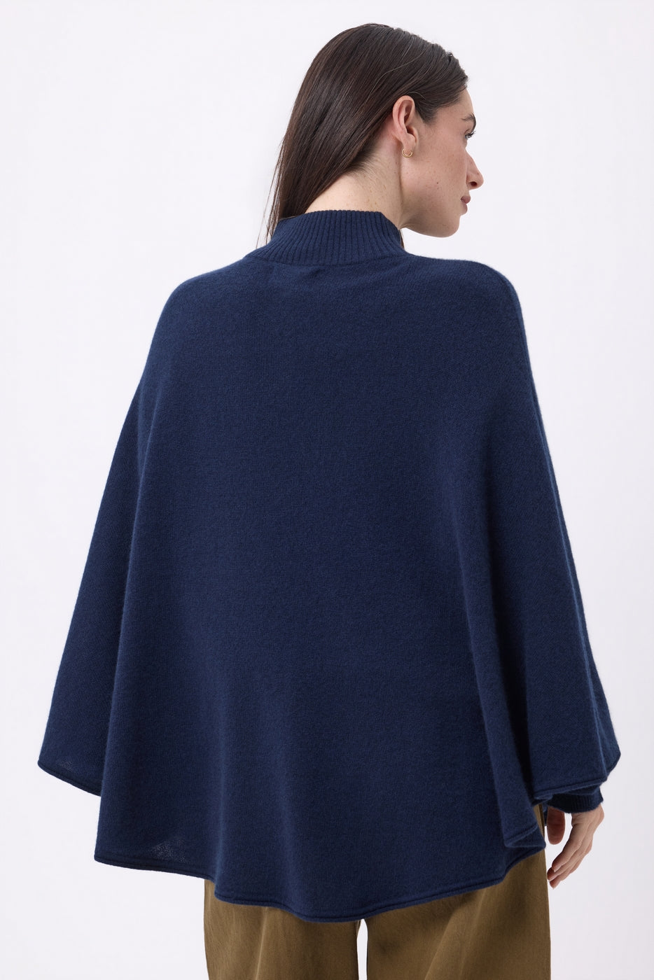 Poncho Cape Boutons Dores Miranda - Bleu Marine - Femme