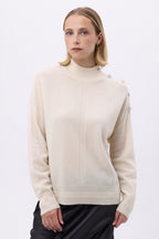Jersey de cuello alto con joyas Miranda - Blanco - Mujer