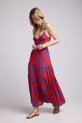 Vestido Largo de Tirantes - Rojo Azul
