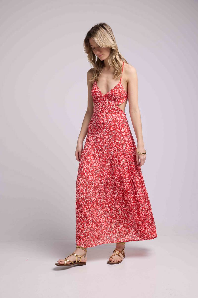 Long Strappy Dress - Red