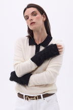 Mitones – Cachemira cepillada Mira - Negro - Unisex