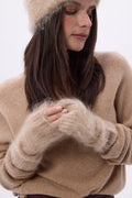 Mitones – Cachemira cepillada Mira - Beige crema - Unisex