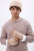 Manopole – Cashmere Spazzolato Mira - Beige Crema - Unisex - 100% Cashmere Spazzolato