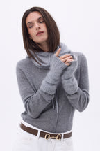 Mitaines – Cachemire Brossé Mira - Gris Clair - Mixte