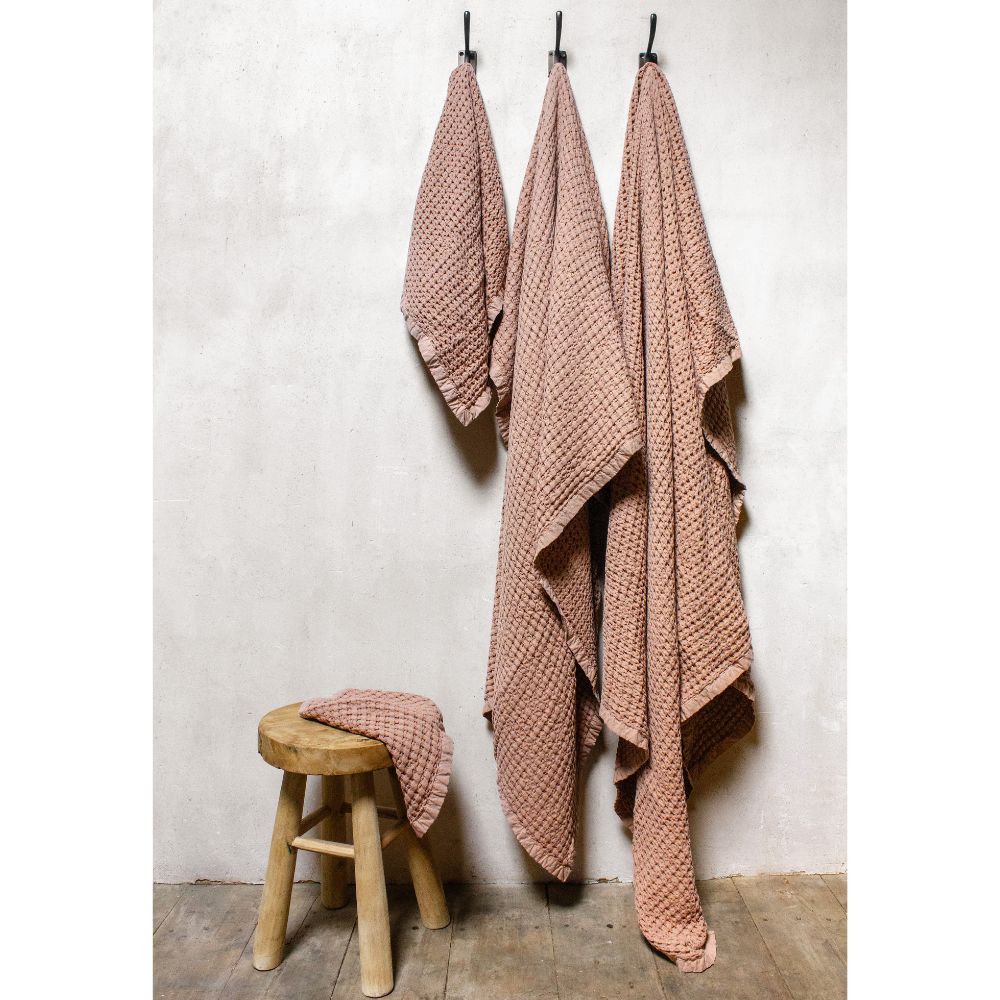 Serviette En Coton Biologique Mireille - Vieux Rose