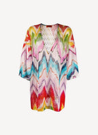 Robe De Plage Beach Copricostume Corto Blusa - Chevron Multicolor
