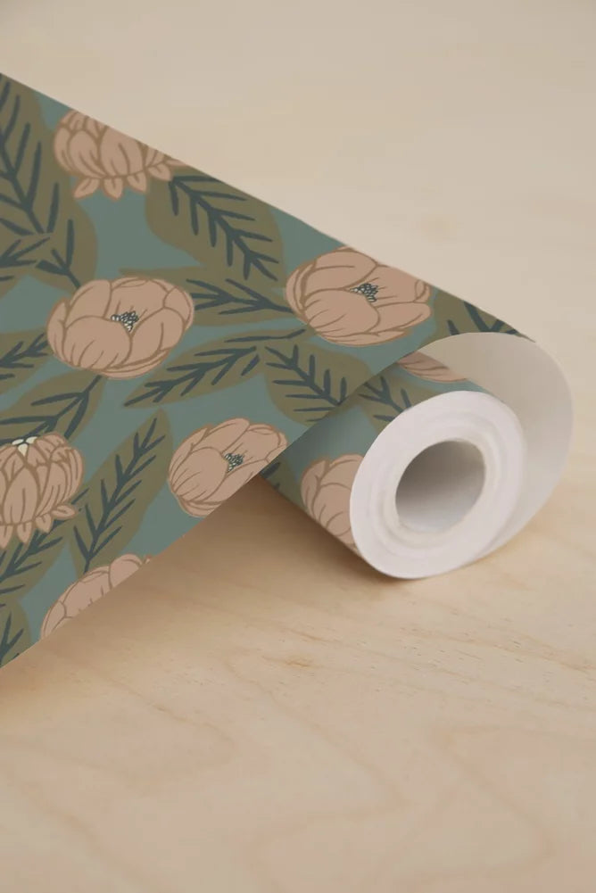 Papier peint - Simone - Vert evasion