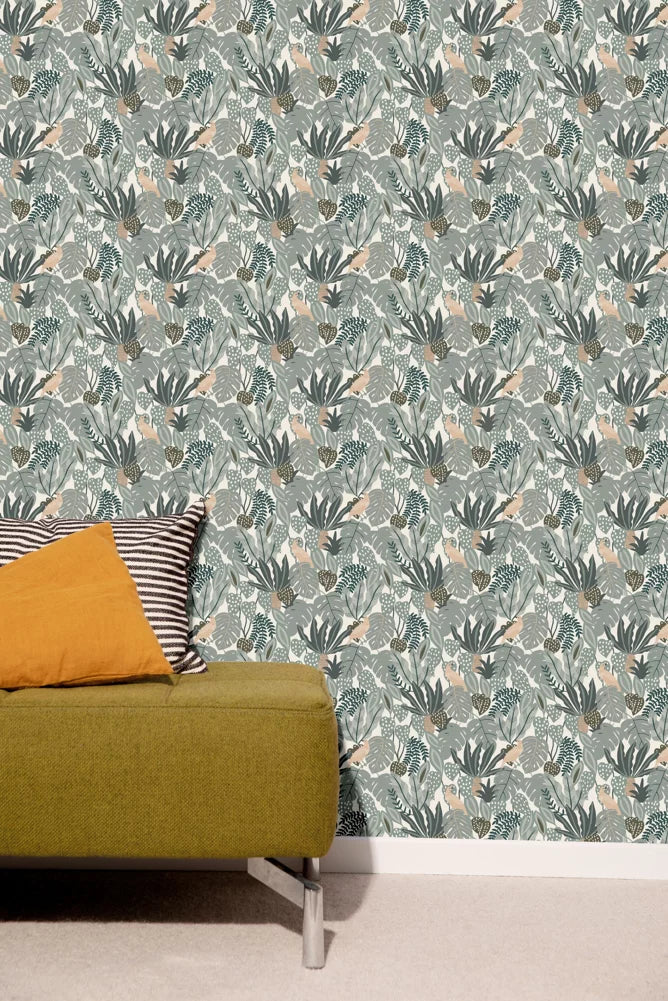 Papel pintado - Gaston - Verde estanque