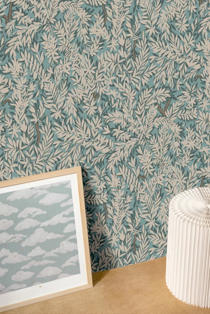 Papier peint - Lucien - Bleu Sauvage