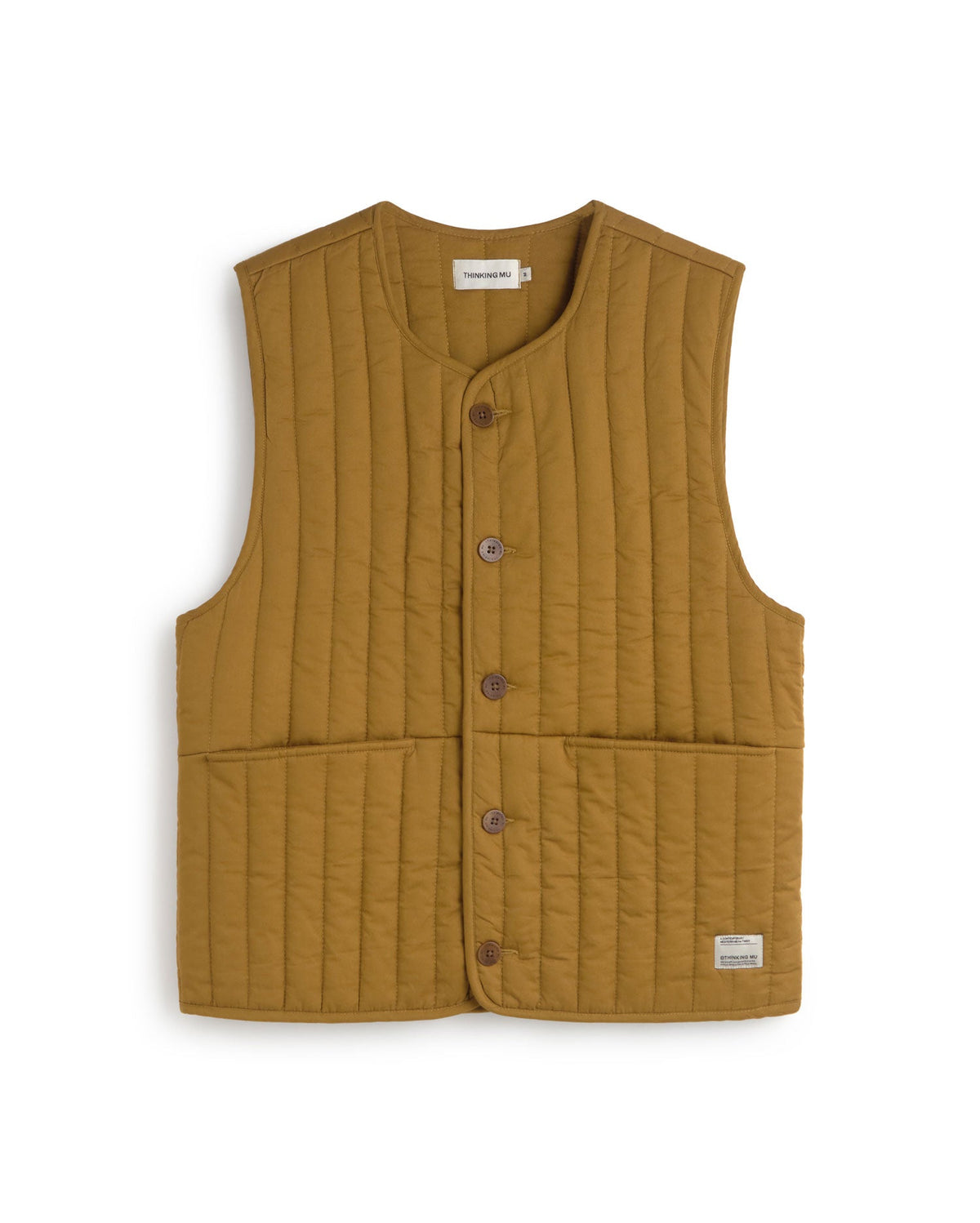 Jon sustainable yellow padded gilet silhouette - 1
