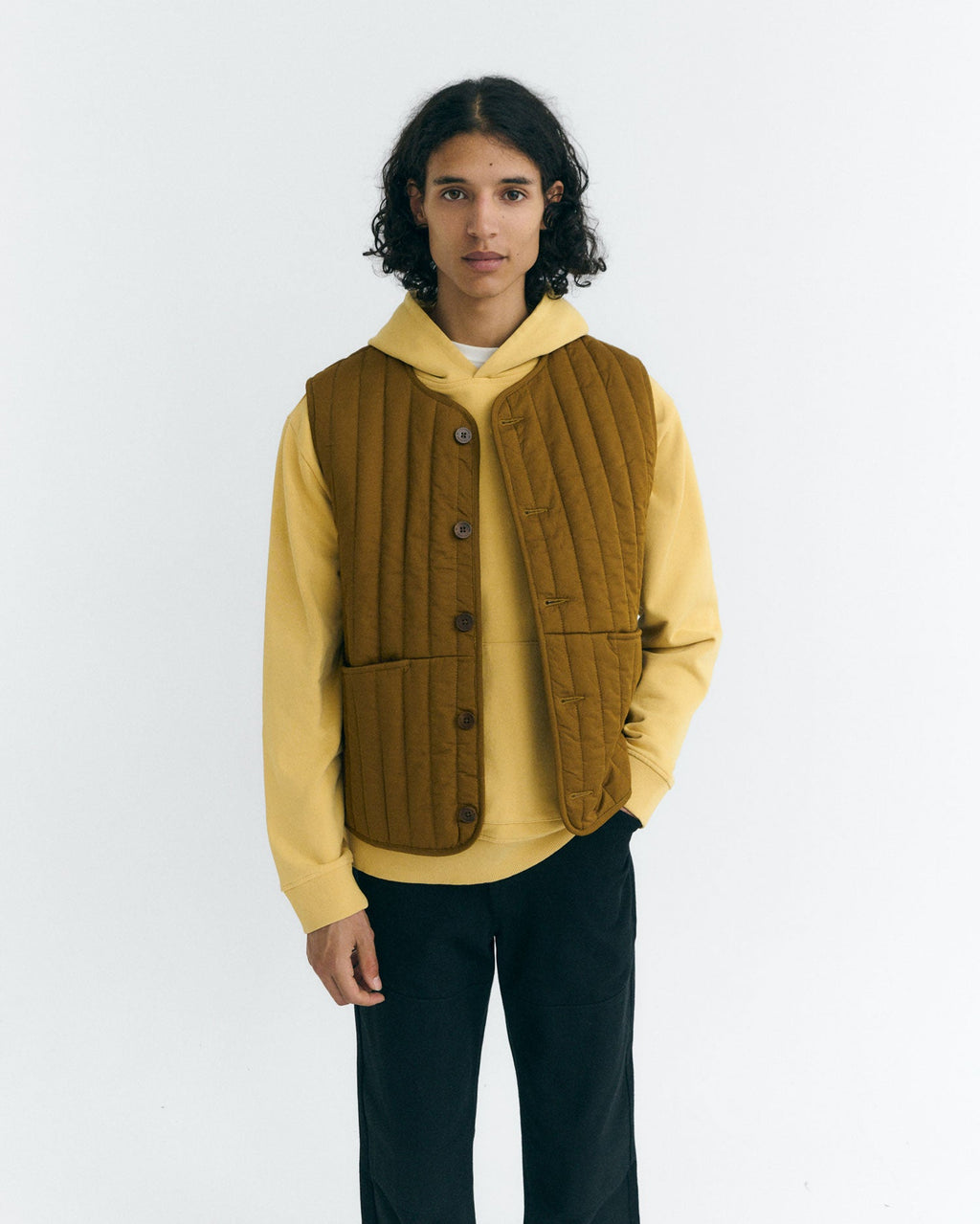 Jon sustainable yellow padded gilet - 1