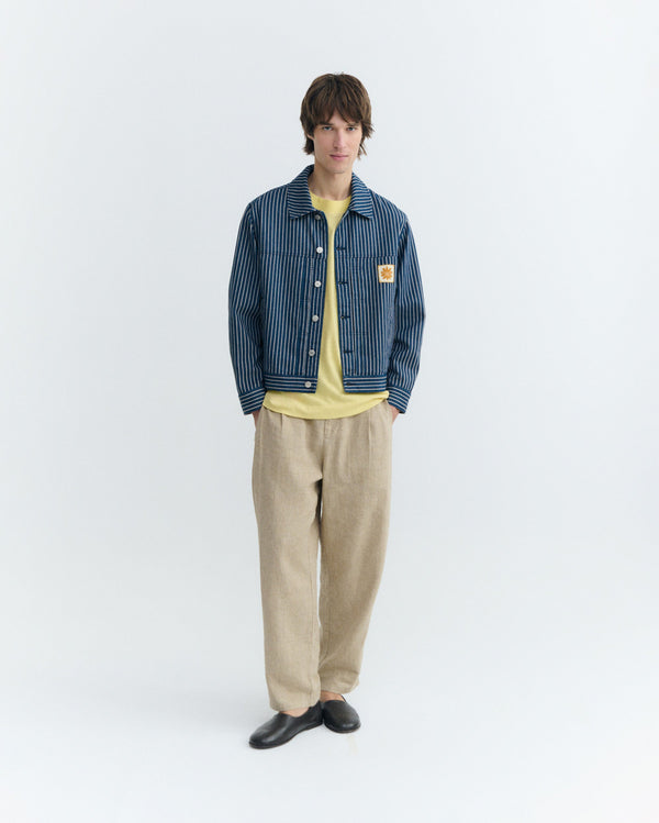 Chaqueta boxy rayas tinte natural Bruno sostenible - 1