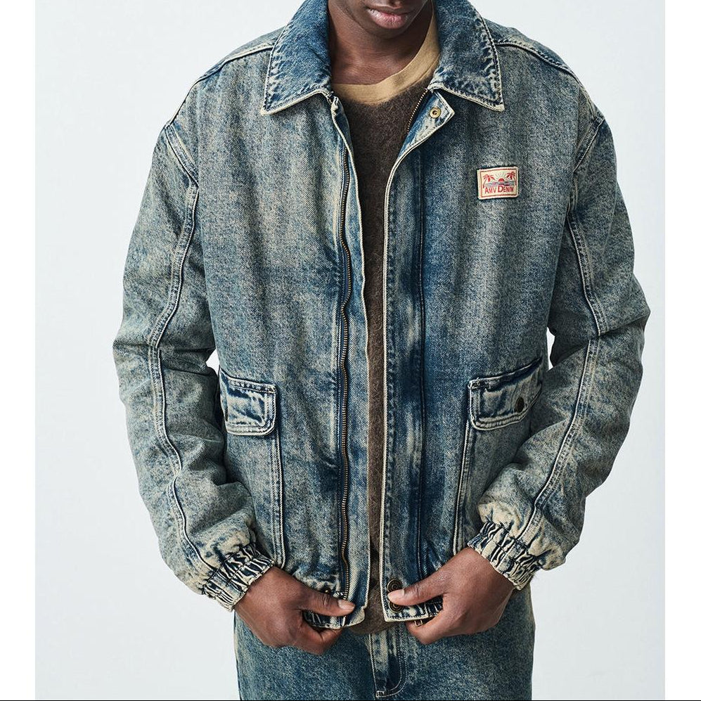 Shirt-Collar Bomber Jacket - Dirty Vintage - Men