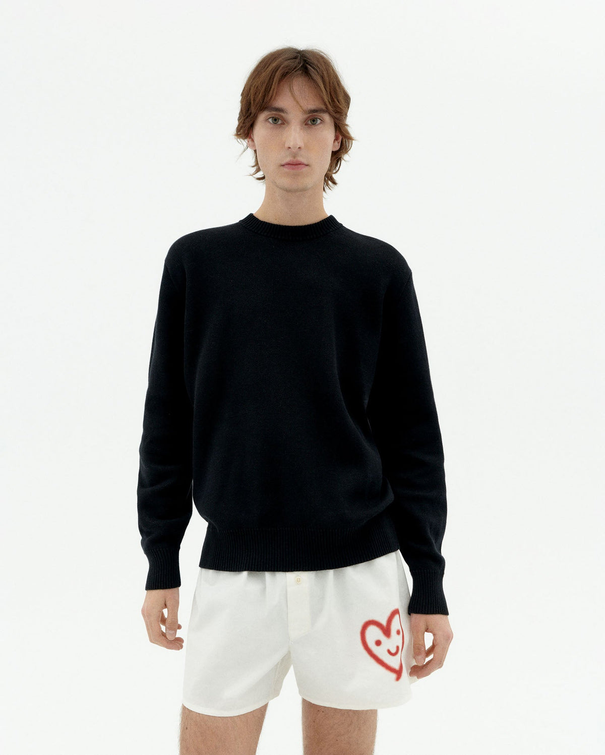 Maglione nero in maglia Khem sostenibile-3