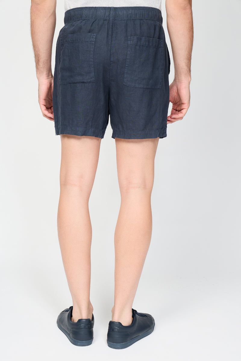 Pantalón corto de lino ligero - Aceite azul - Hombre