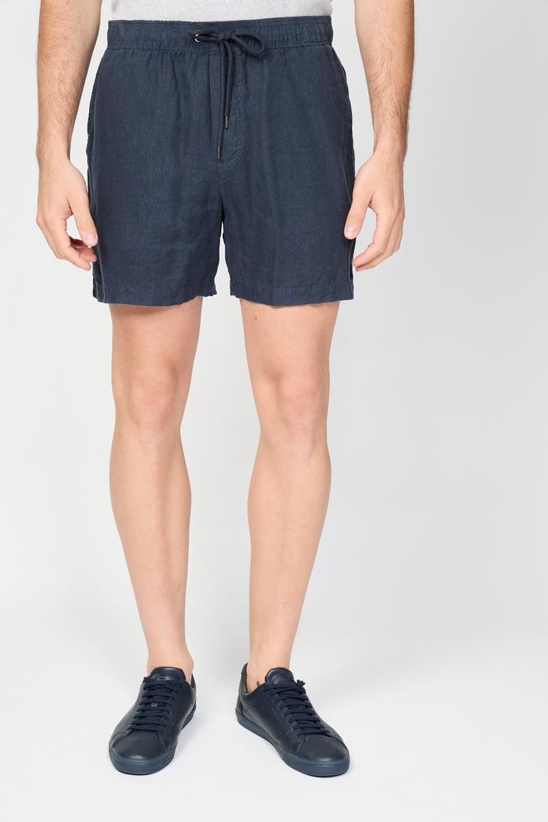 Pantalón corto de lino ligero - Aceite azul - Hombre