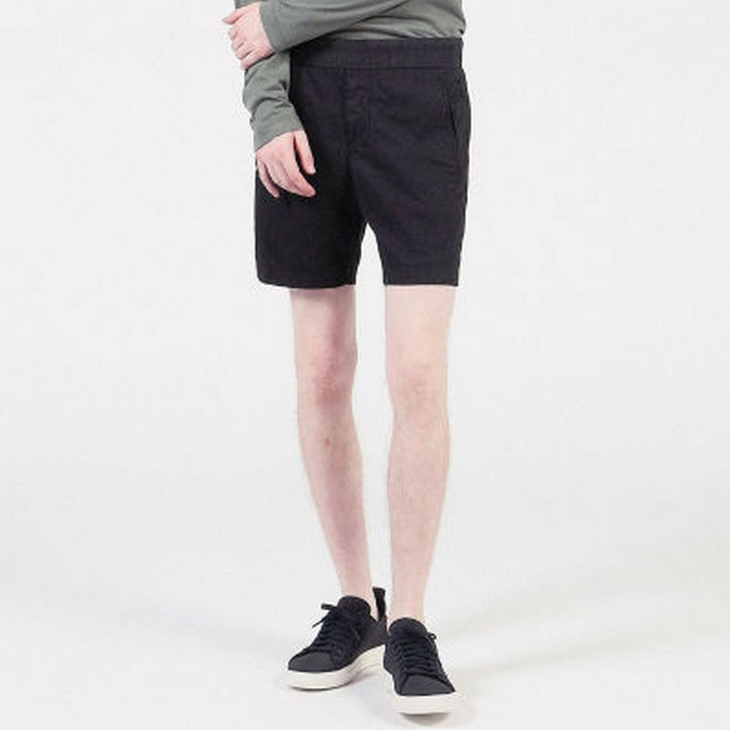 Custom Made Cotton And Linen Shorts - Black - Men