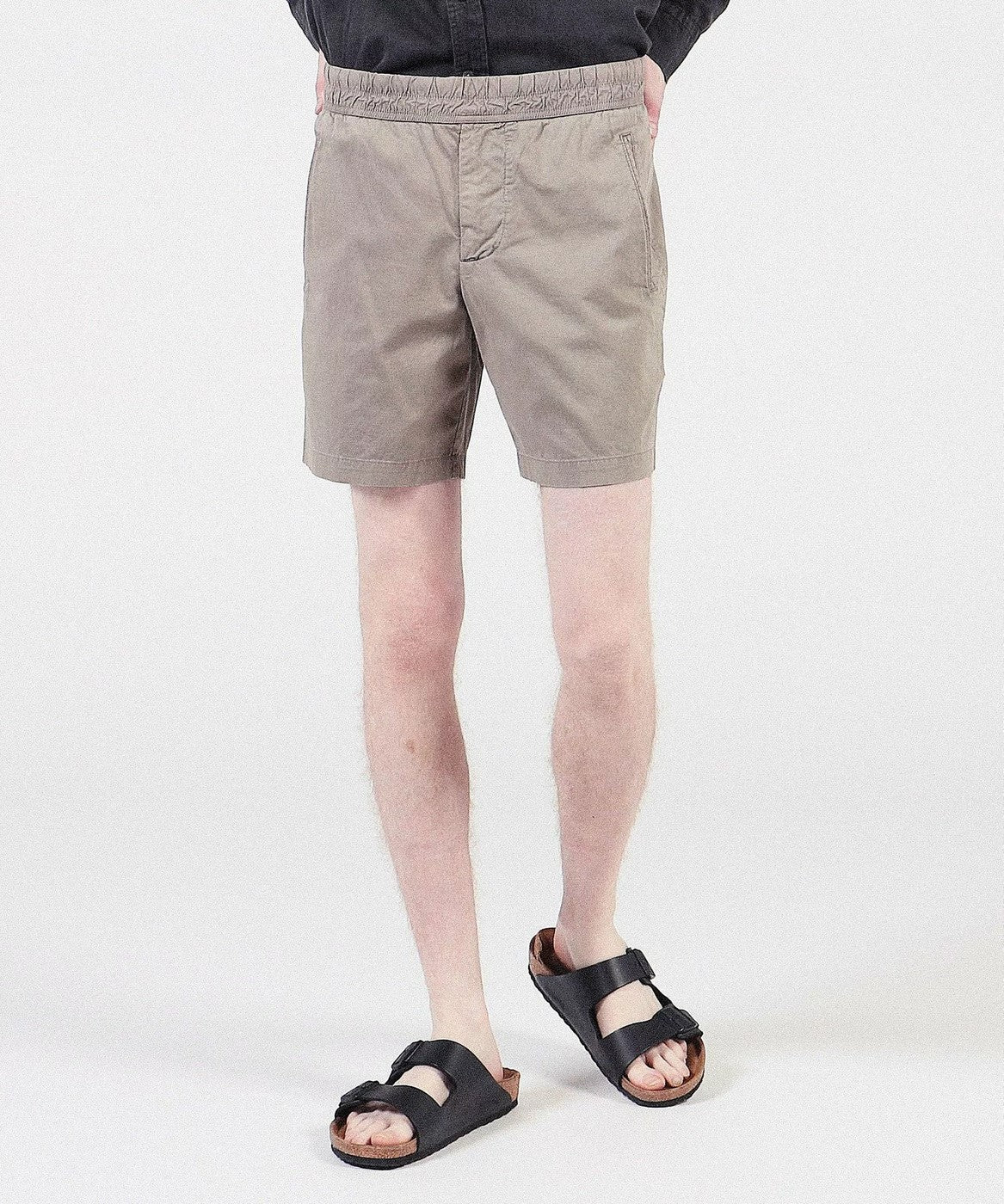 Fitted Cotton And Linen Shorts - Silty Pigment - Men