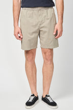 Fitted Cotton And Linen Shorts - Silty Pigment - Men