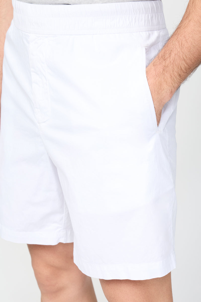 Shorts ajustados de algodón y lino - Blanco - Hombre