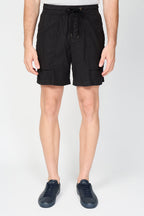 Shorts con bolsillos de parche - Negro - Hombres