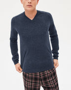 Pull V Ajuste Emmanchures Marteau - Indigo - Homme