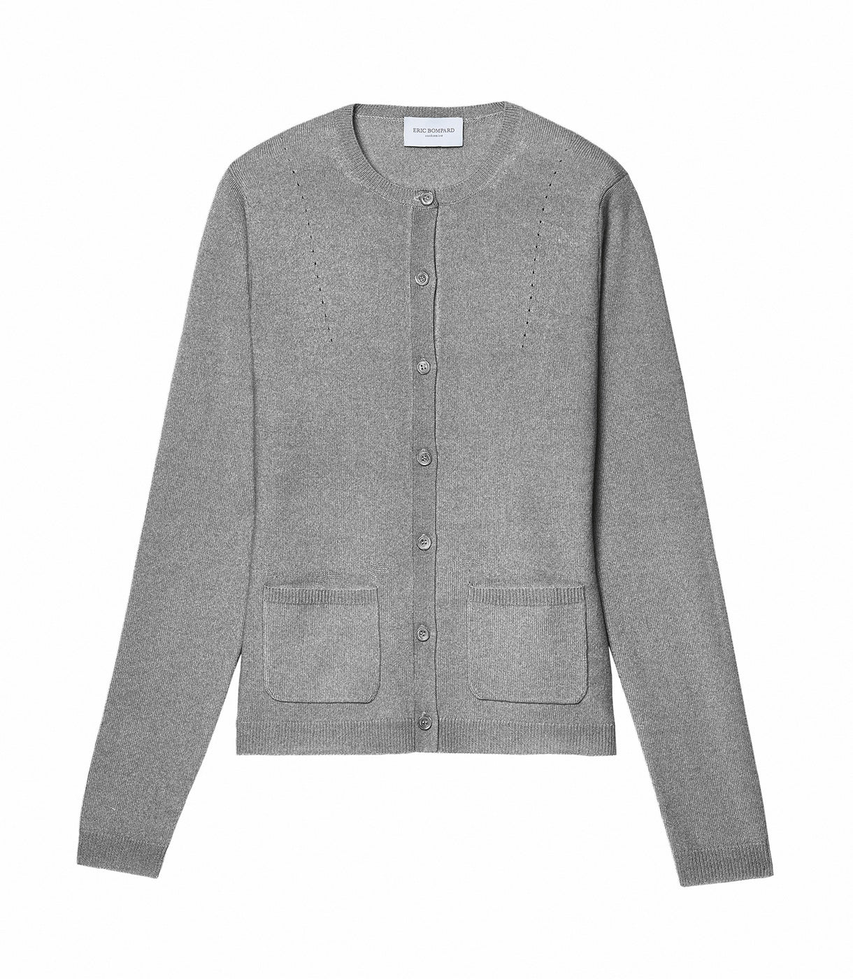 Cardigan Cintre A Poches Lignes Pointelle - Flanelle - Femme