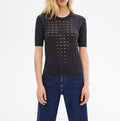 Eric Bompard - Jersey Heart Point con cuello redondo en algodón orgánico y cachemira - Antracita - Mujer