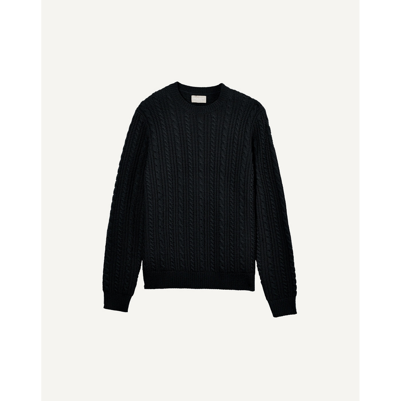 Jersey Cuello Redondo Trenzas Y Canalé - Negro - Hombre