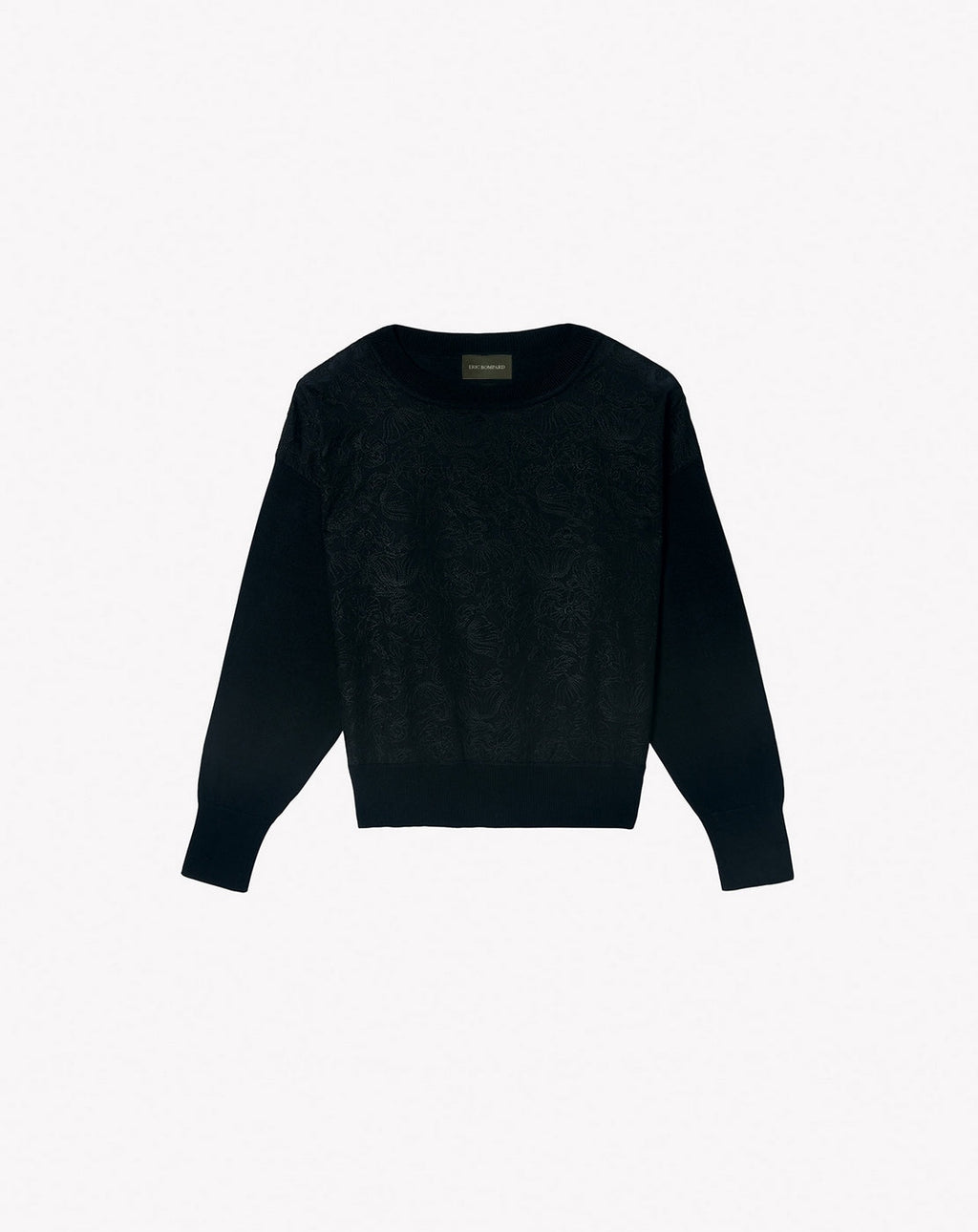 Pull Ras De Cou Brode Miami - Noir - Femme